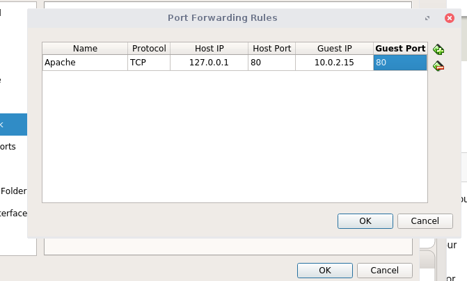 Apache port fowarding settings